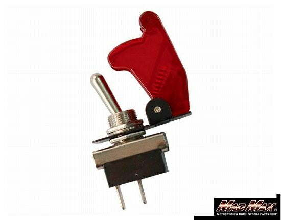 ミサイルスイッチ ON/OFF切替 レッド 縦63×横42×厚17mm 汎用(12V/24V兼用)