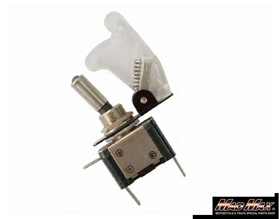LED付 ミサイルスイッチ ON/OFF切替 クリア 縦63×横42×厚17mm 汎用(12V専用)