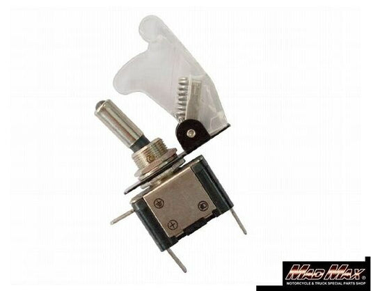 LED付 ミサイルスイッチ ON/OFF切替 クリア 縦63×横42×厚17mm 汎用(12V専用)