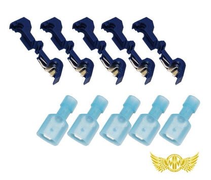 T字型 エレクトロタップ 1.0～2.5SQ ブルー 5個セット 汎用