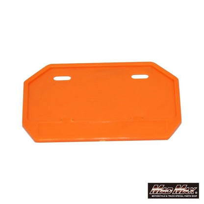 プラスチック製ナンバーフレーム 台形型 オレンジ 縦148×横222mm スクーター用(50CC～125CC)