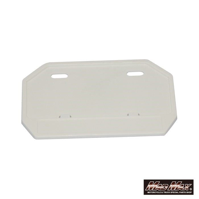 プラスチック製ナンバーフレーム 台形型 ホワイト 縦148×横222mm スクーター用(50CC～125CC)