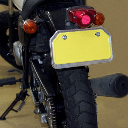 アルミ製ナンバーフレーム 台形型 シルバー 縦125×横218mm スクーター用(50CC～125CC)
