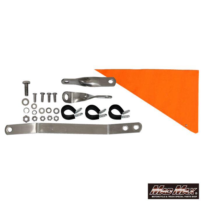 旗棒黒 LED ブルー発光 750mm 汎用