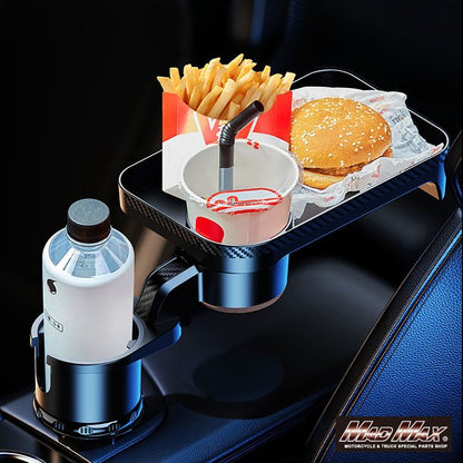 Car Tray with Integrated Drink Holder, Cup Holder, Black, Universal