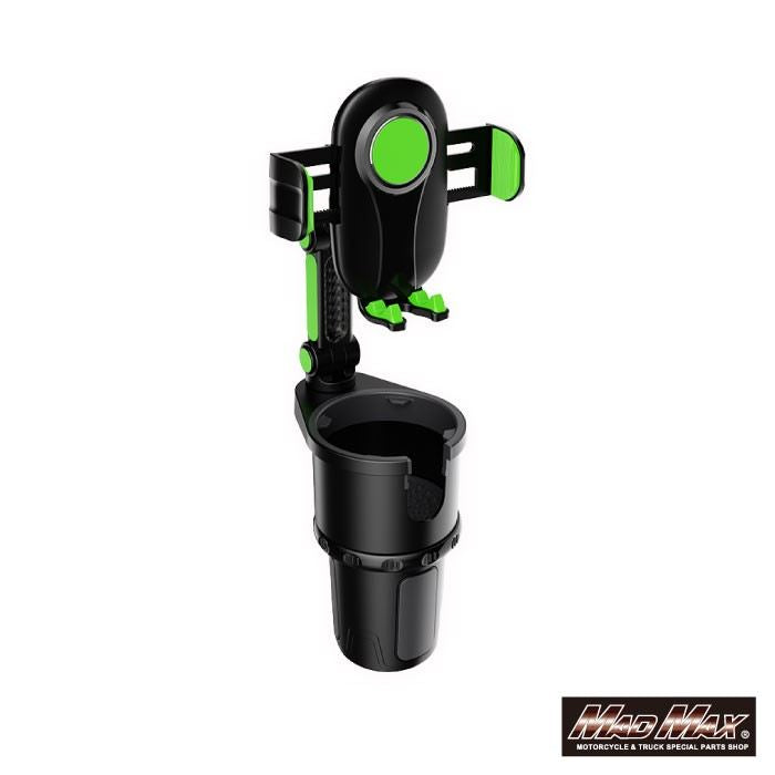 車載用 ドリンクホルダー 一体型 携帯ホルダー グリーン 汎用