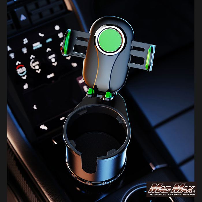 車載用 ドリンクホルダー 一体型 携帯ホルダー グレー 汎用