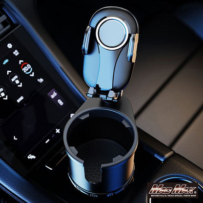 車載用 ドリンクホルダー 一体型 携帯ホルダー グリーン 汎用