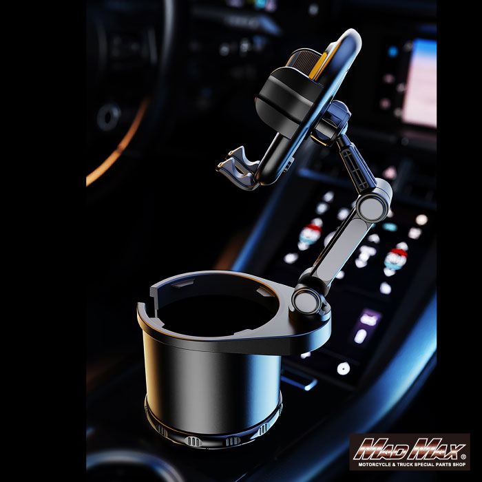 車載用 ドリンクホルダー 一体型 携帯ホルダー グリーン 汎用