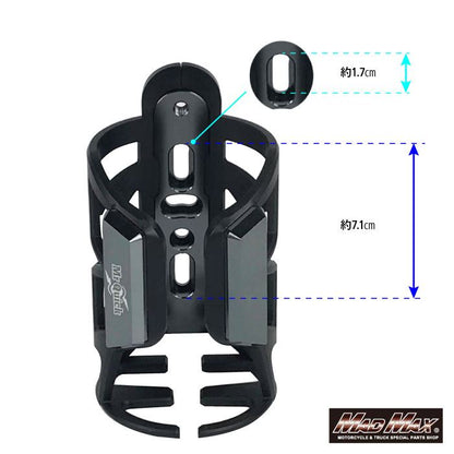MrQuick製 オートバイ/自転車用 ドリンクホルダー ミラーステータイプ ブラック 汎用