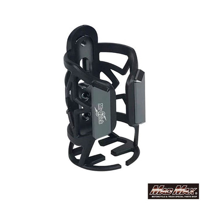 MrQuick Motorcycle/Bicycle Drink Holder, Mirror Mount Type, Titanium Finish, Universal