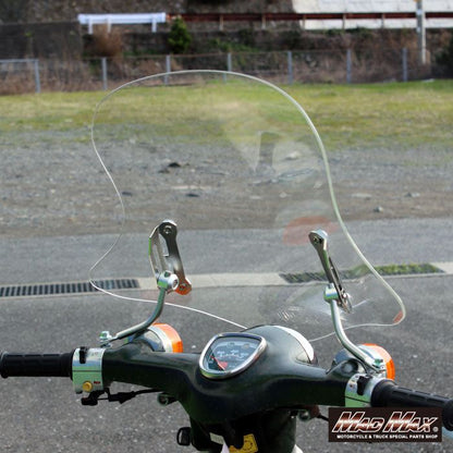 MrQuick製 フロントスクリーン クリア 高さ429×上幅370×下幅448mm 汎用