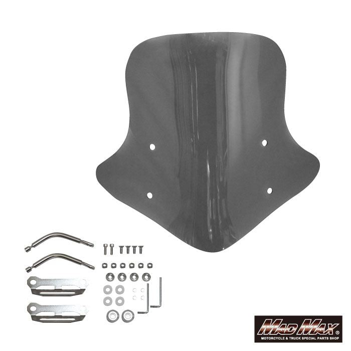 MrQuick製 フロントスクリーン スモーク 高さ429×上幅370×下幅448mm 汎用