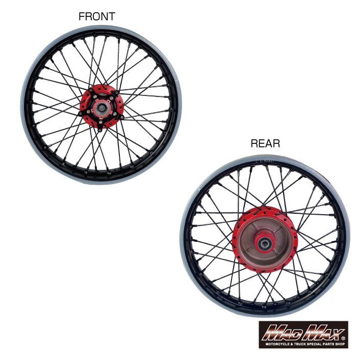 MrQuick 17-inch Spoke Wide Wheel Set, Red, for Cross Cub 110