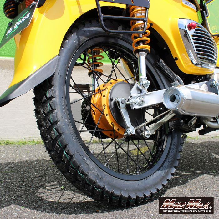 MrQuick製 17インチスポークワイドホイールセット イエロー クロスカブ110