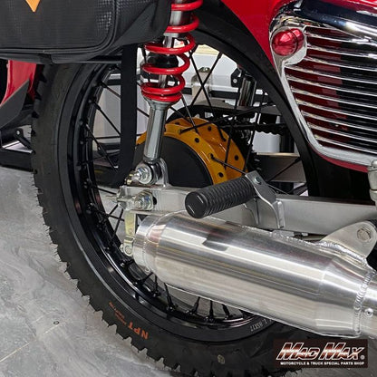 MrQuick製 17インチスポークワイドホイールセット グリーン クロスカブ110