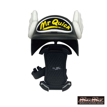 MrQuick製 バイク用 スマートフォンホルダー バイザー付き ブラック 汎用