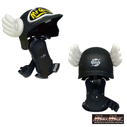 MrQuick製 バイク用 スマートフォンホルダー バイザー付き ブラック 汎用