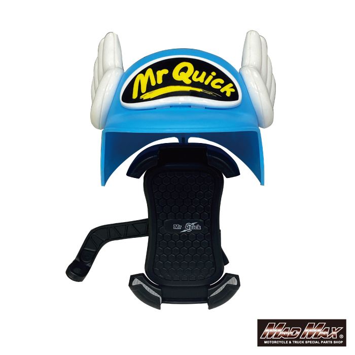 MrQuick製 バイク用 スマートフォンホルダー バイザー付き ブルー 汎用