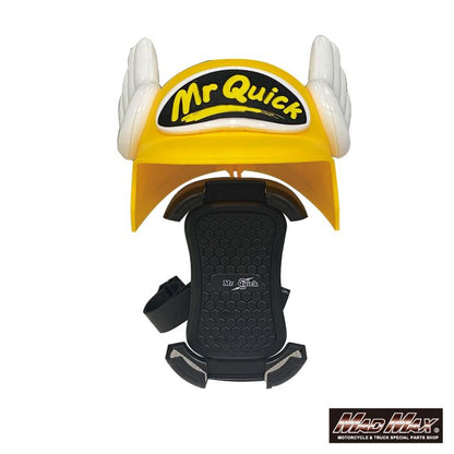 MrQuick製 バイク用 スマートフォンホルダー バイザー付き イエロー 汎用