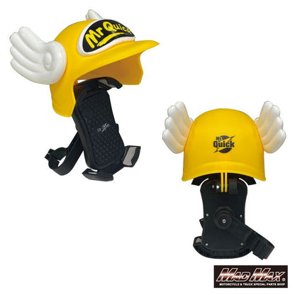 MrQuick製 バイク用 スマートフォンホルダー バイザー付き イエロー 汎用