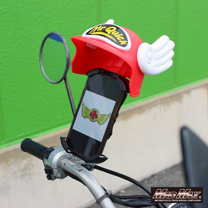 MrQuick製 バイク用 スマートフォンホルダー バイザー付き ブラック 汎用