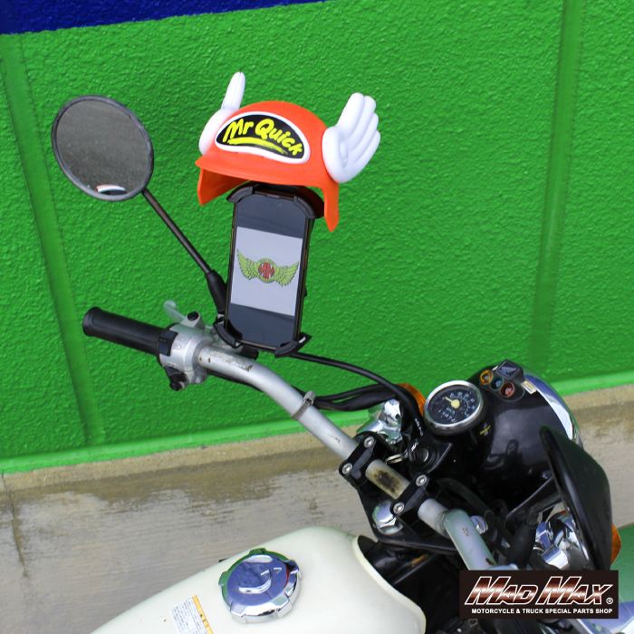 MrQuick製 バイク用 スマートフォンホルダー バイザー付き イエロー 汎用