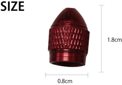 エアバルブキャップ 砲弾 レッド 4個セット 汎用
