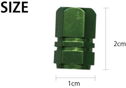 エアバルブキャップ 六角 グリーン 4個セット 汎用