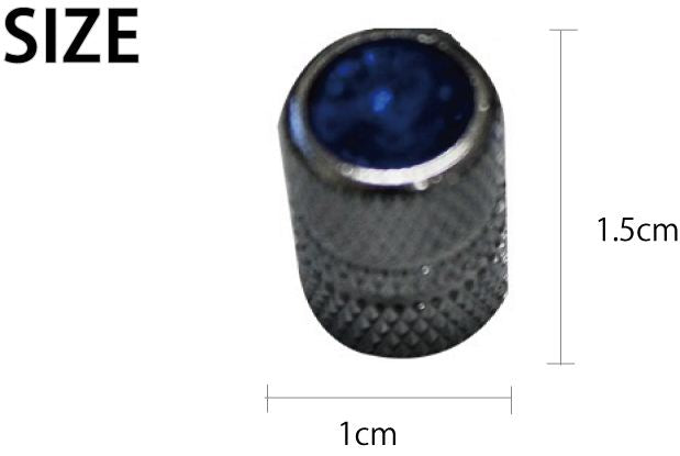 エアバルブキャップ 丸 ブルー 4個セット 汎用