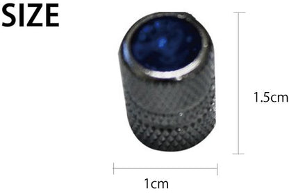 エアバルブキャップ 丸 ブルー 4個セット 汎用