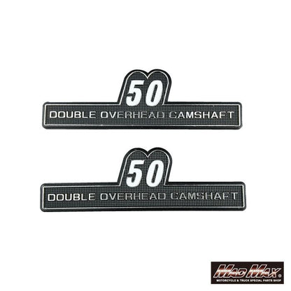 サイドカバーエンブレム 50 貼り付けタイプ 左右セット 汎用
