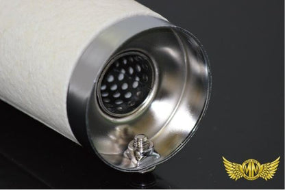 Muffler Inner Silencer, Chrome Plated, 50mm Diameter, 23mm Exhaust Port, Universal