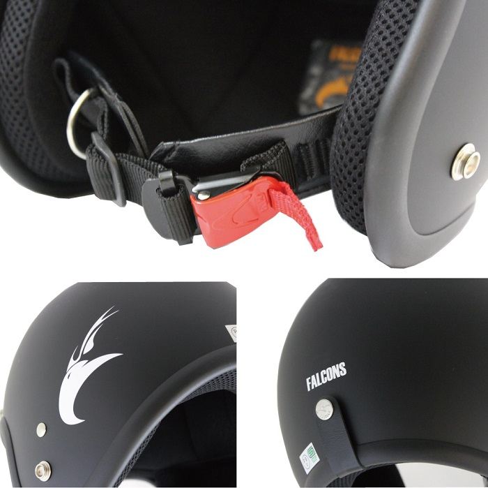 FALCONS スモールジェットヘルメット クリアシールド付 フリーサイズ