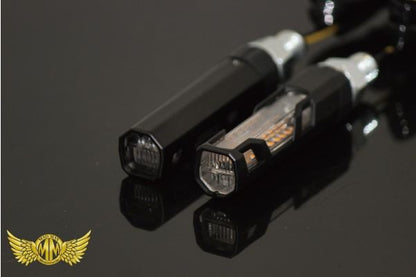 LED 18-Light Aluminum Sequential Turn Signal Clear Vertical 16x Horizontal 64x Thickness 16mm Universal