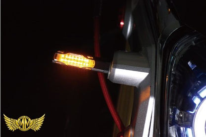 LED 18-Light Aluminum Sequential Turn Signal Clear Vertical 16x Horizontal 64x Thickness 16mm Universal