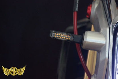 LED 18-Light Aluminum Sequential Turn Signal Clear Vertical 16x Horizontal 64x Thickness 16mm Universal