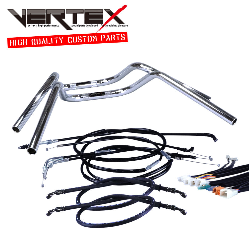 モンキー 6V 74-84年 ミニ鬼アップハンドル セット ブラック ワイヤー