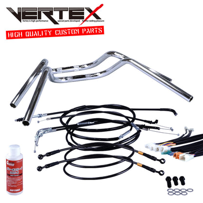 XR50/100モタード 05-07年 AD14HD13 ミニ鬼アップハンドル セット ブラック ワイヤー