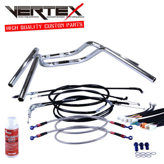 XR50/100モタード 05-07年 AD14HD13 ミニ鬼アップハンドル セット ブラック ワイヤー