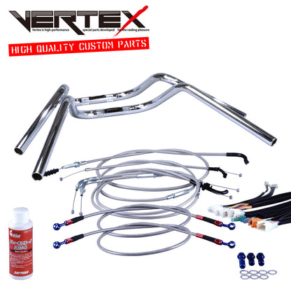 XR50/100モタード 05-07年 AD14HD13 ミニ鬼アップハンドル セット メッシュ ワイヤー