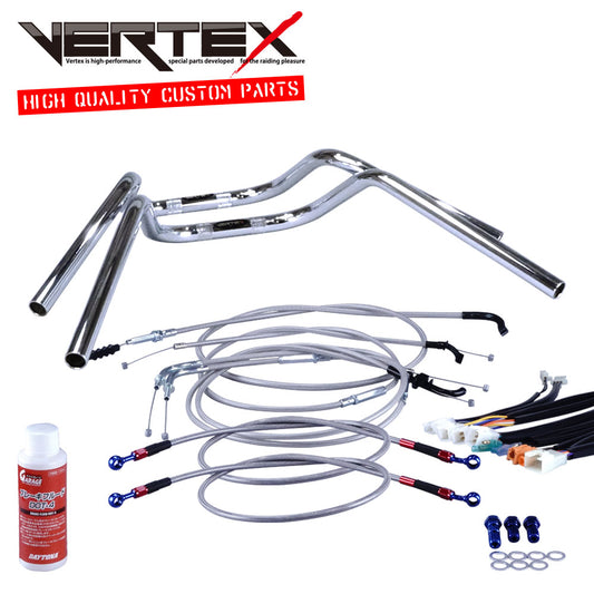 XR50/100モタード 05-07年 AD14HD13 ミニ鬼アップハンドル セット メッシュ ワイヤー