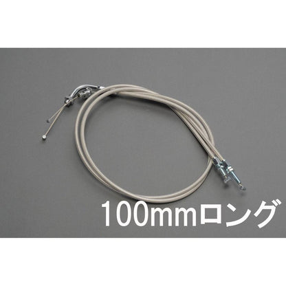 スロットルケーブル A.B シルバー 100mmロング CB750
