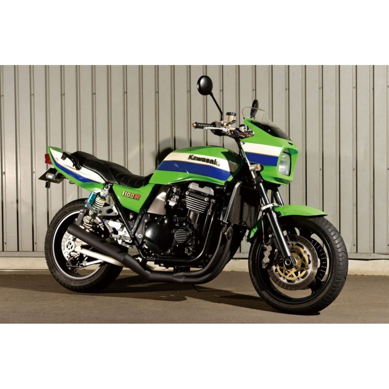 ショート管マフラー 艶なし ブラック ZRX1100/2