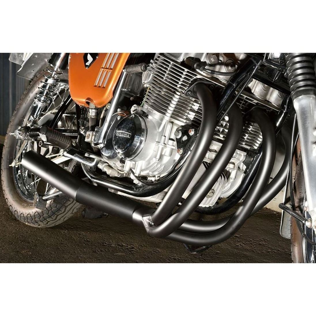 ハンドメイドショート管マフラー ブラック CB750