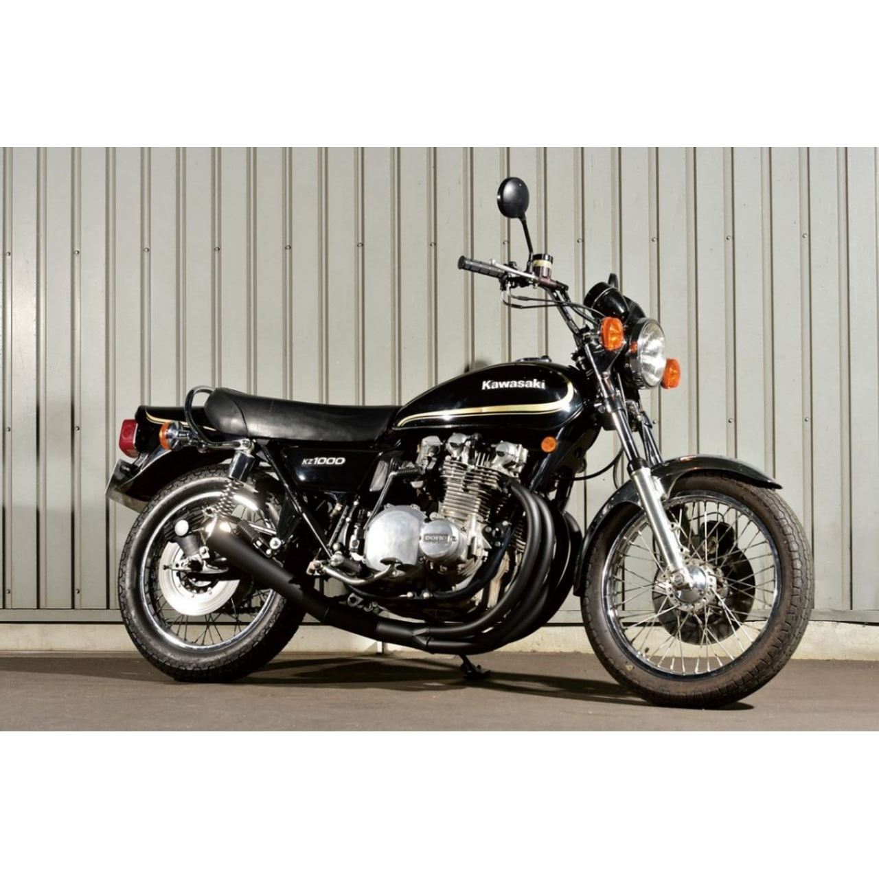ハンドメイドショート管マフラー ブラック KZ1000 KZ1000MK2 Z750FX