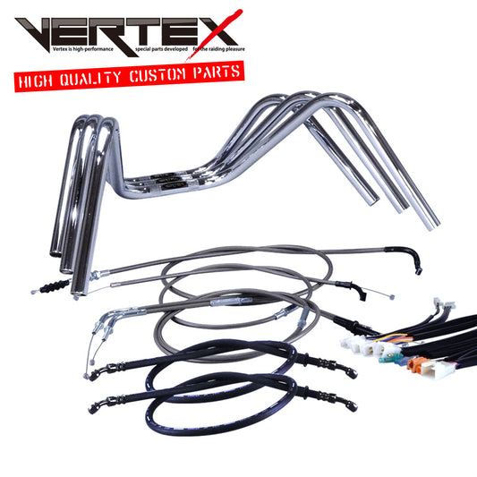 エイプ50 08-09年 AC16 ミニしぼりアップハンドル セット ブラックメッシュ ダークメッシュ ワイヤー