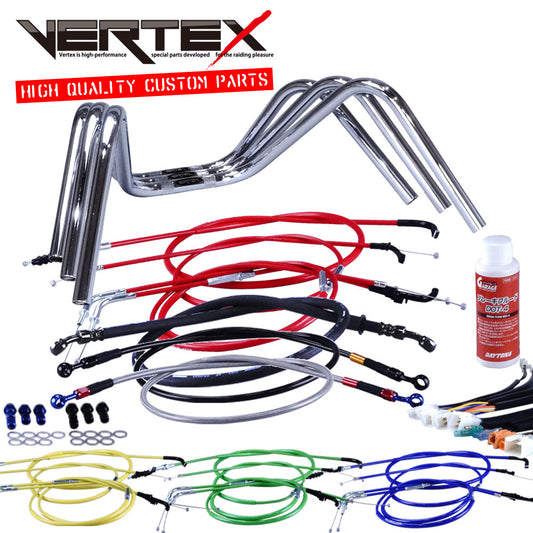 エイプ50 タイプD 09年 AC18 ミニしぼりアップハンドル セット カラー ワイヤー