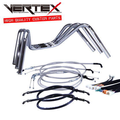 XR50/100モタード ミニしぼりアップハンドル セット メッシュ ワイヤー