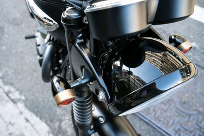 ウインカーステー 10mm穴 フロント/リア用 ブラック 横幅25mm 2個 T100/T120 スピードツイン900 スクランブラー900